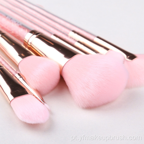 Ferramenta de maquiagem rosa 10 pcs compõem o conjunto de escova